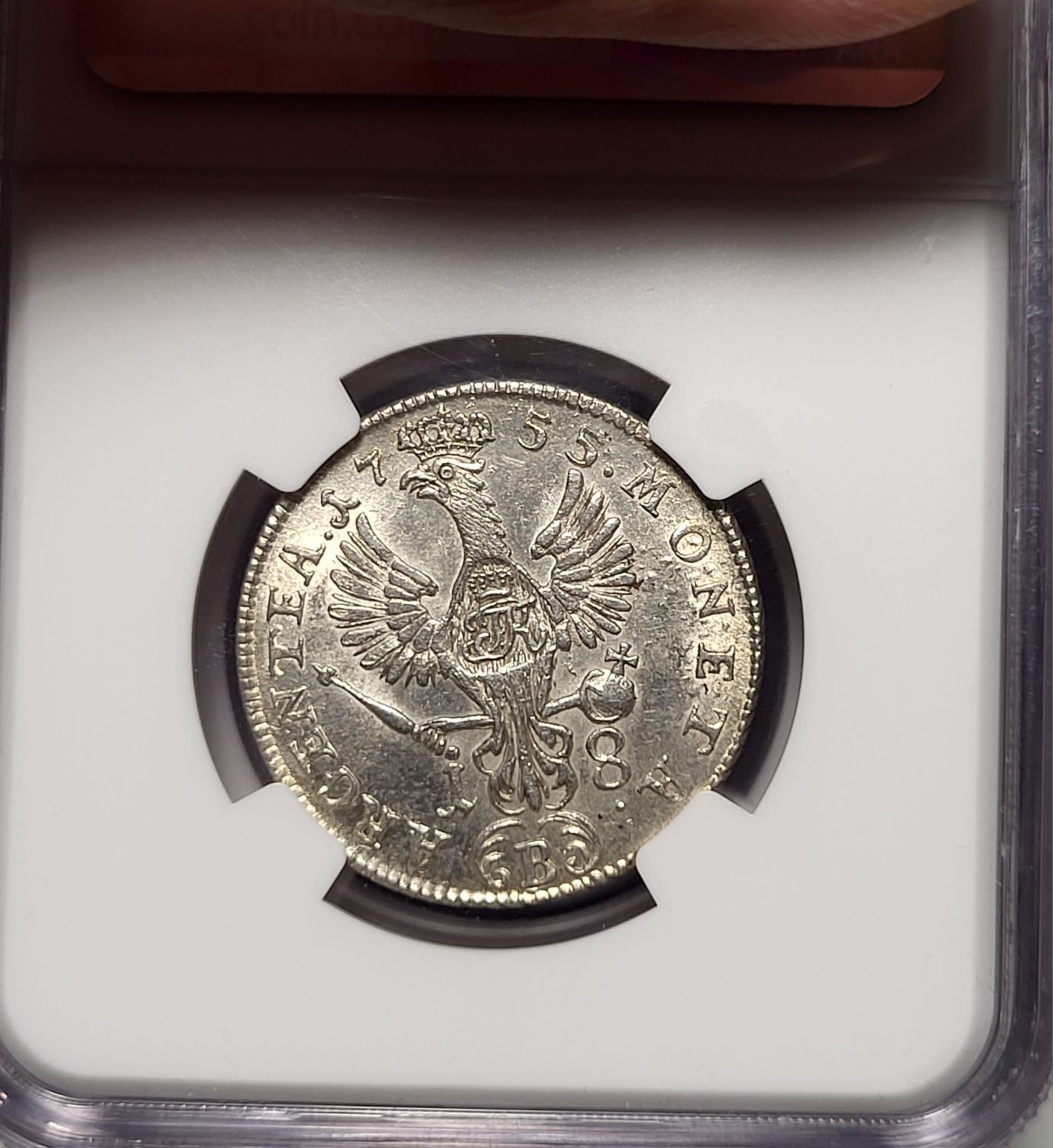 Ort 1755 B Wrocław Śląsk NGC ms 62 trojak Szóstak