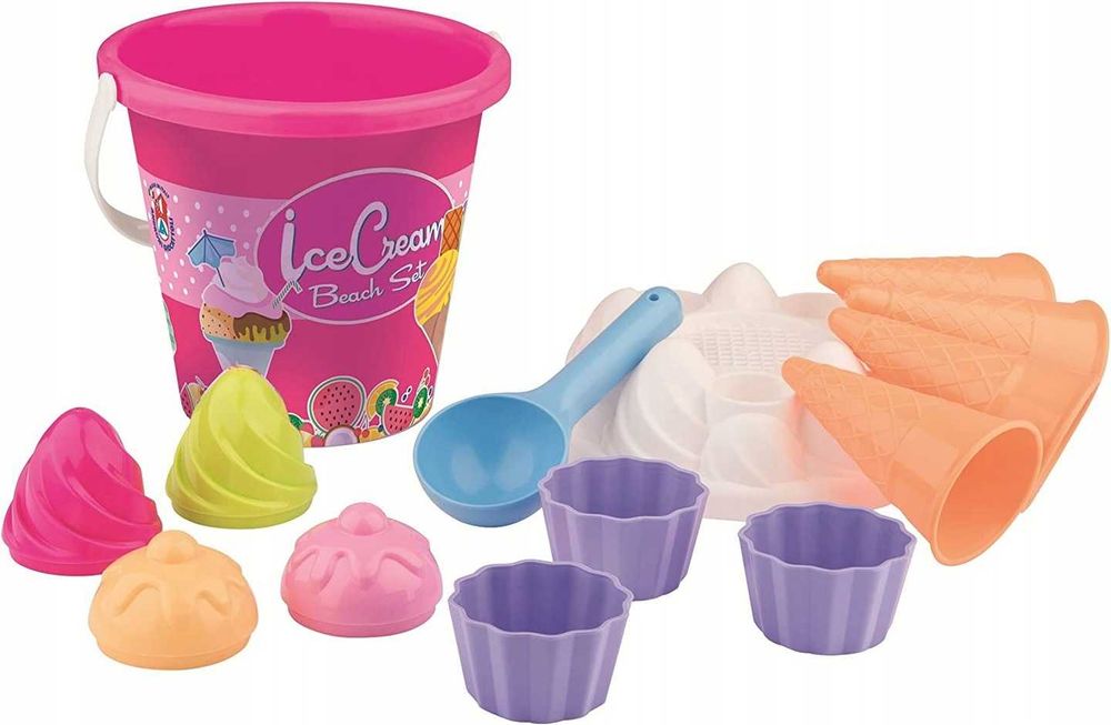 Zabawki foremki do piasku ROŻKI lodowe wiaderko