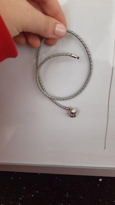 PANDORA Pulseira couro "azulada"