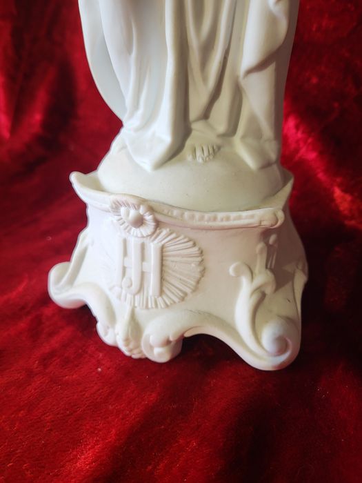 Sygnowana figura Święty Józef Cieśla biskwit