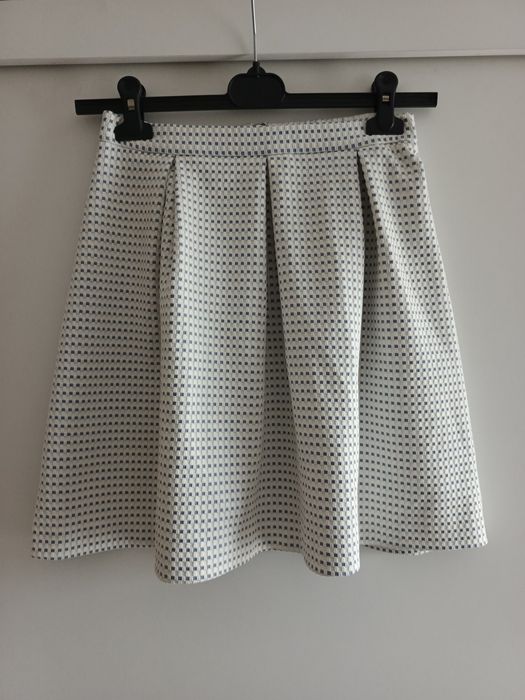 Biało niebieska spódnica w kratkę Reserved