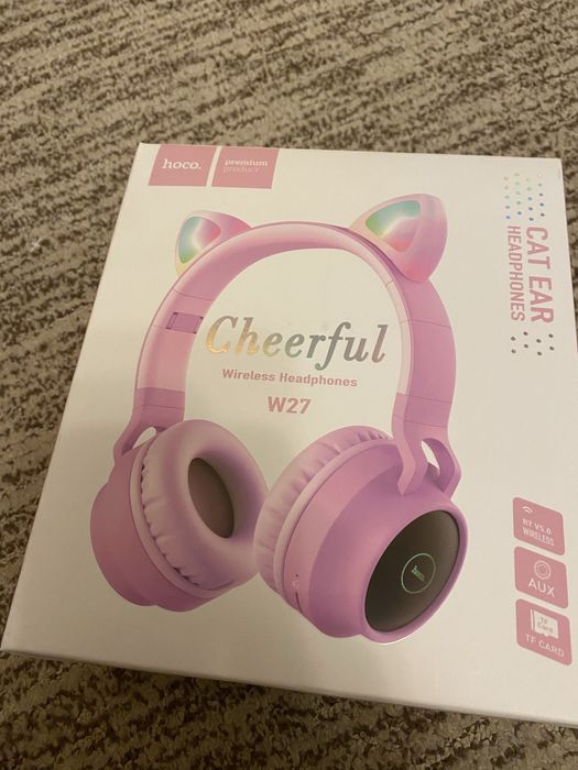 Безпровідні навушники Hoco W27 з вушками та підсвіткою