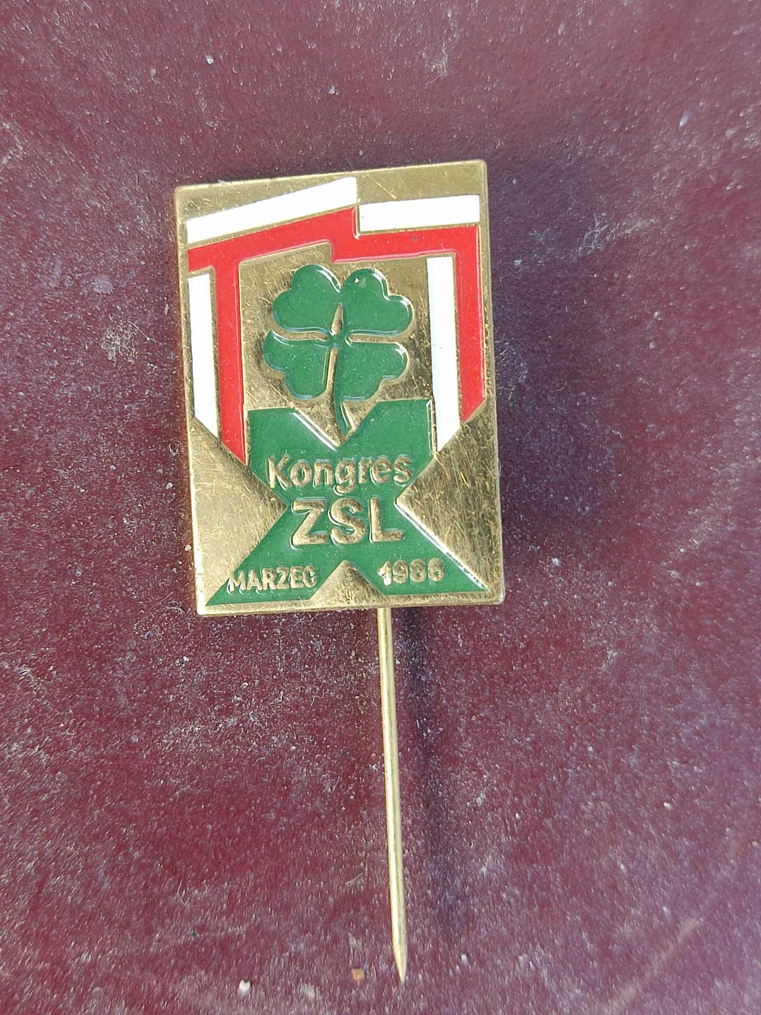 Odznaka wpinka Kongres ZSL marzec 1988