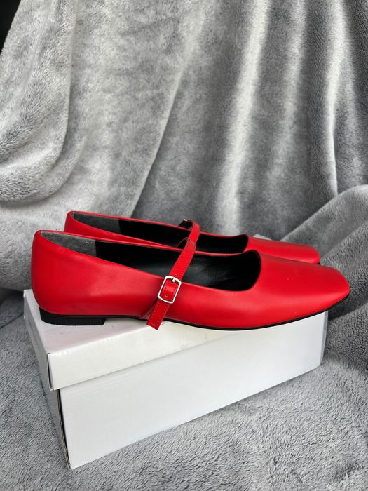 Туфлі жіночі лофери мері джейн червоні нові еко-шкіра