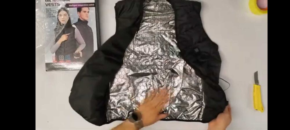 Жилет (L,XL,2XL,3XL) зимовий з USB підігрівом унісекс чорний