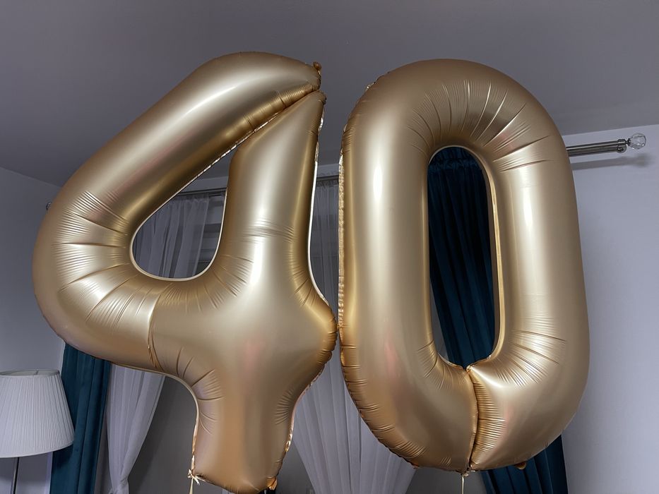 Balony z helem cyfra 40
