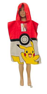 Pokemon  Pikachu Ręcznik Ponczo Dziecięce Bawełniane Okrycie 115 X 50
