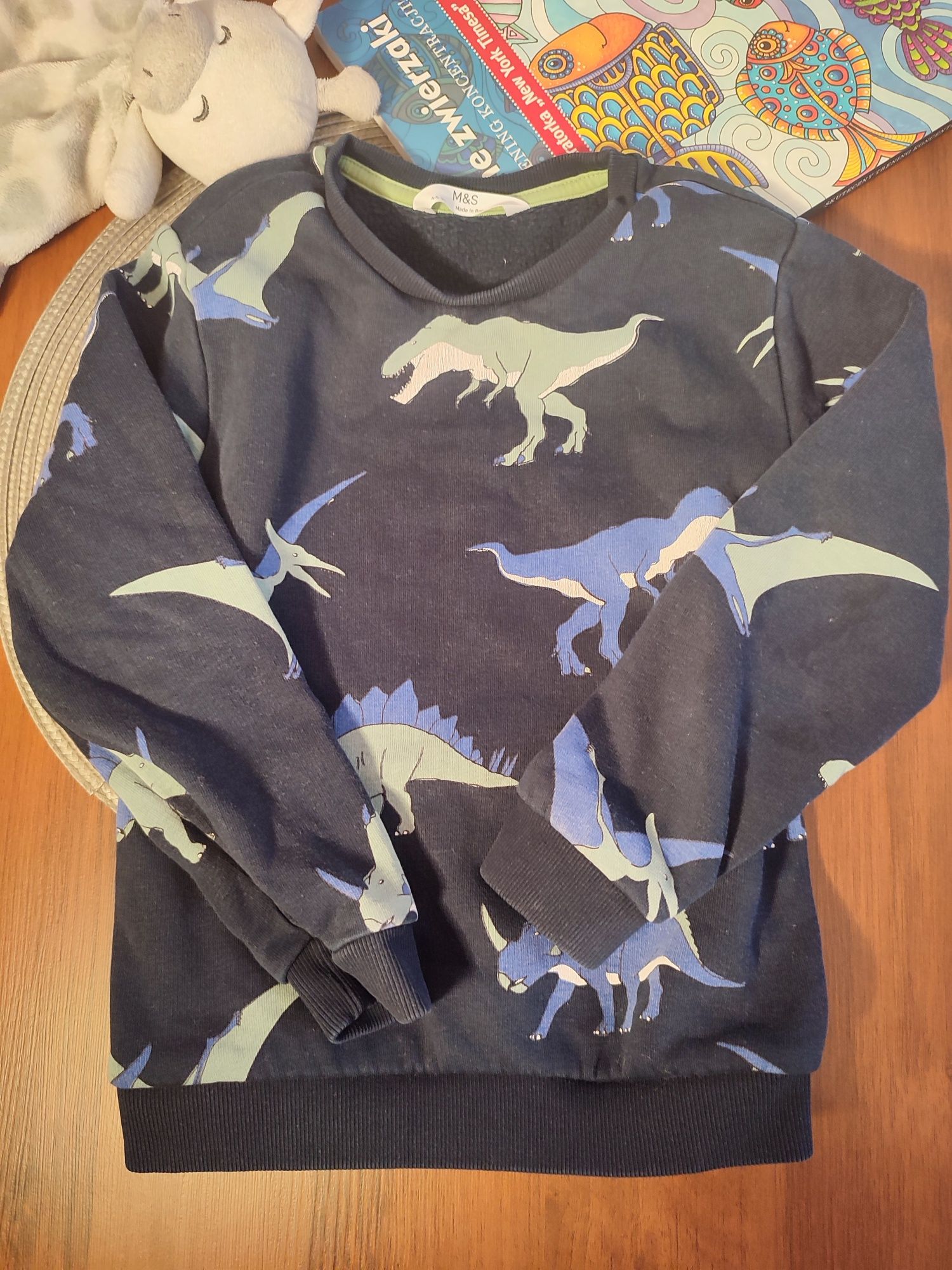 Bluza chłopięca dinozaury M&S rozm 110 cm