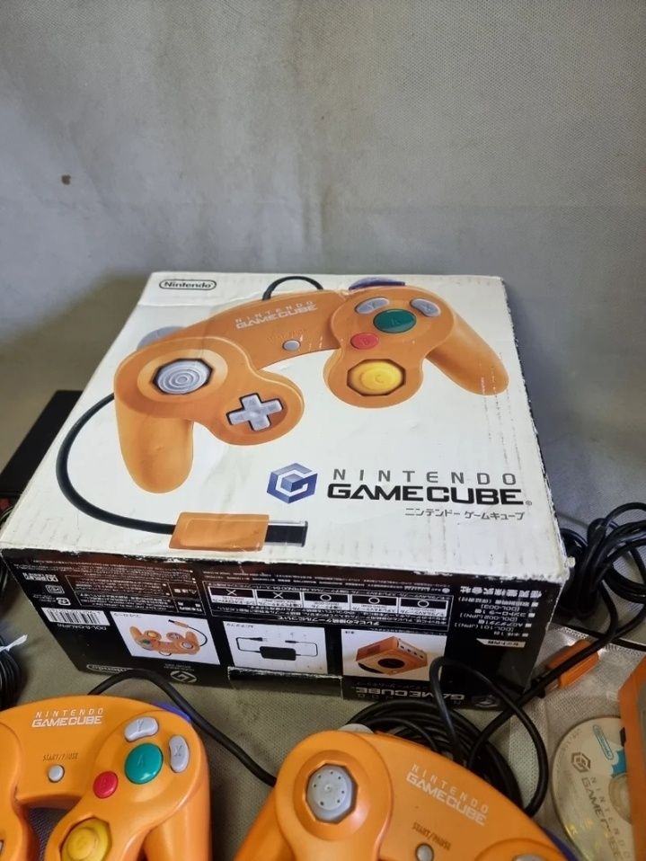 Gamecube Laranja JPN+Caixa+2 Comandosn