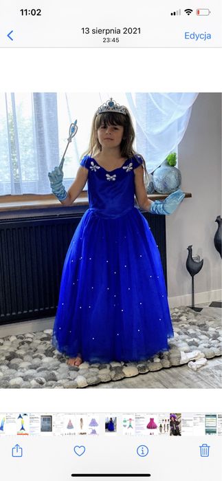 Sukienka Kopciuszek Cinderella na Bal 122-128 nowa