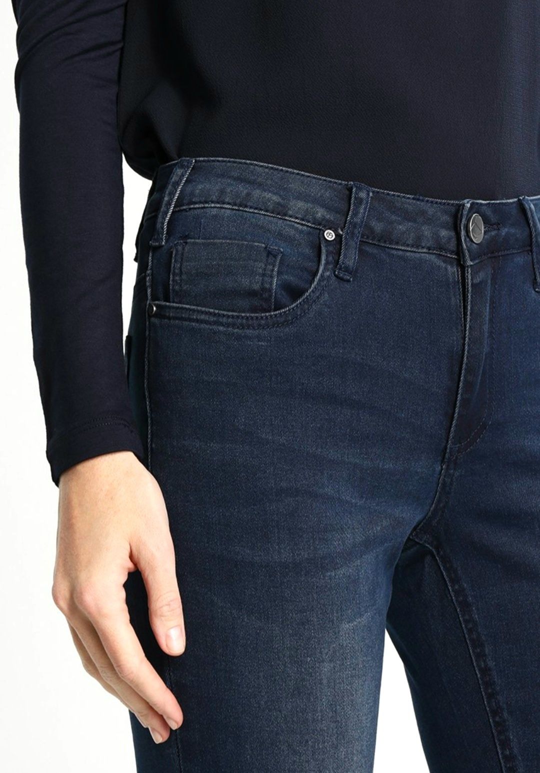 Granatowe jeansy dżinsy Kaffe Grace Slim Fit roz. 32/30 XL/42