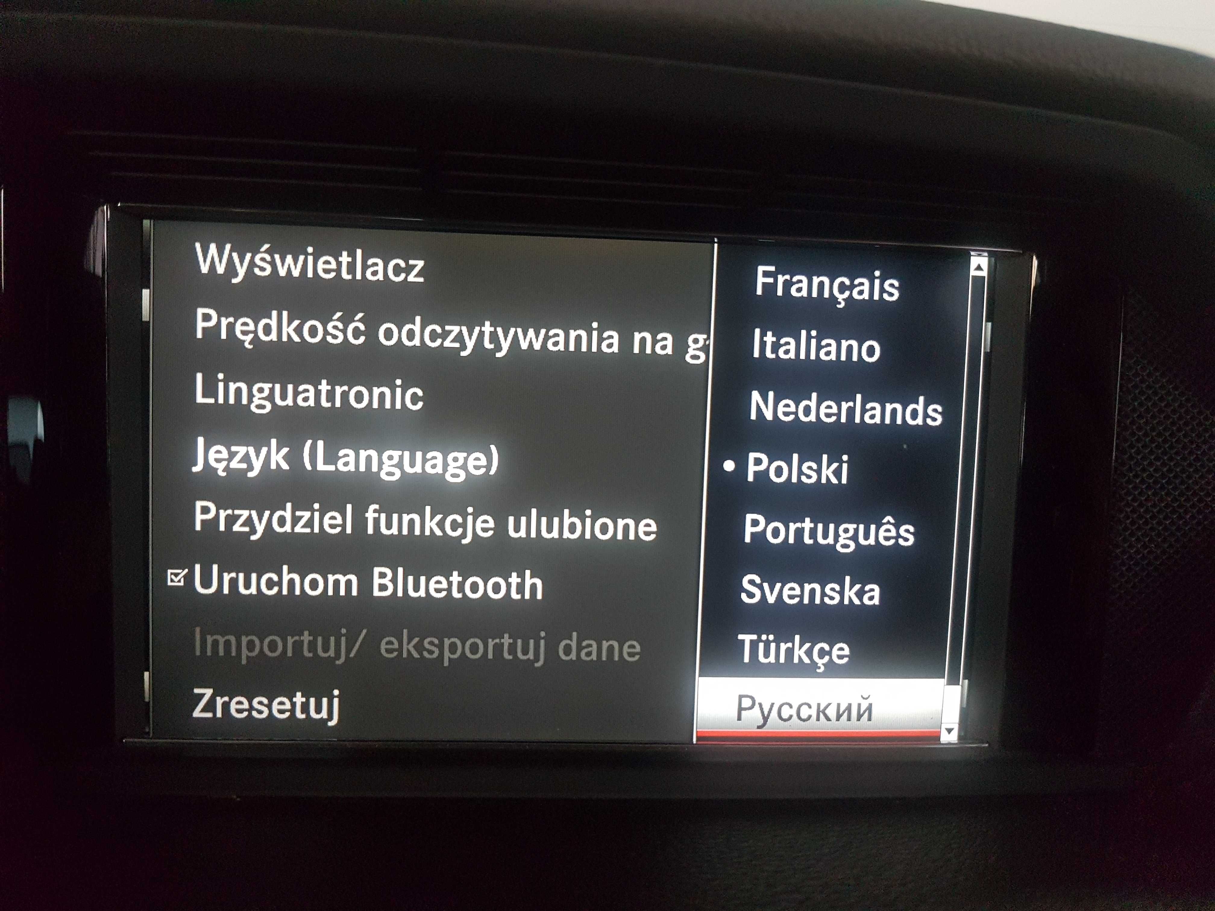 Polskie menu nawigacja mapy konwersja USA JAPONIA EUROPA Mercedes KOD