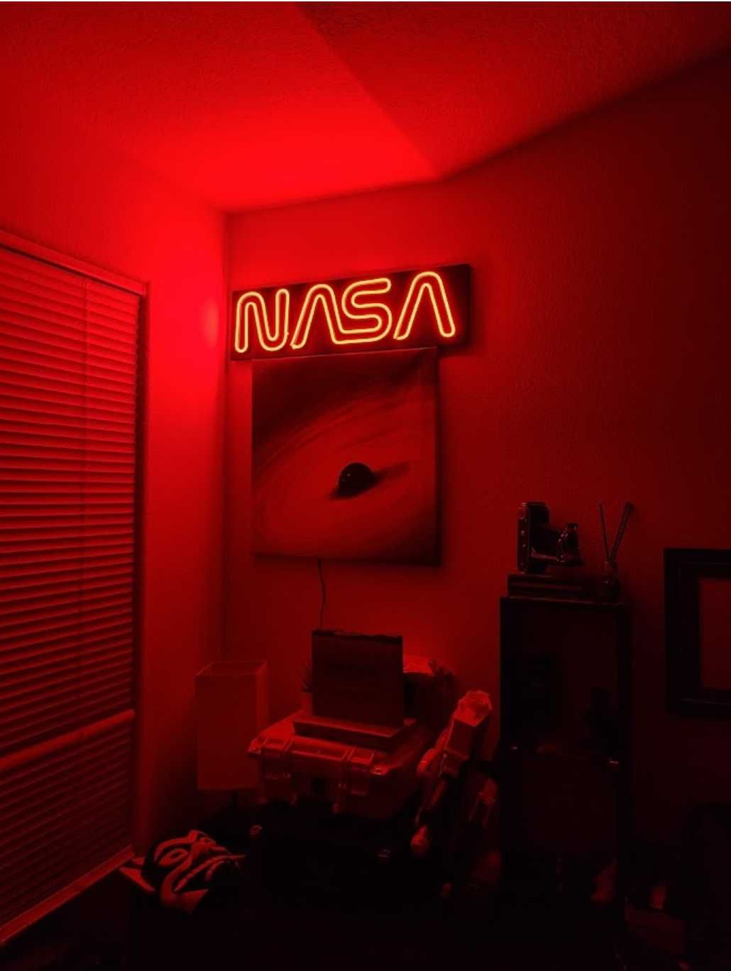 Neony LED napis "NASA" / Druk 3d