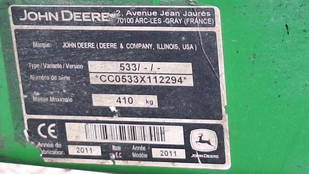 Tur do John Deere typ:533 części