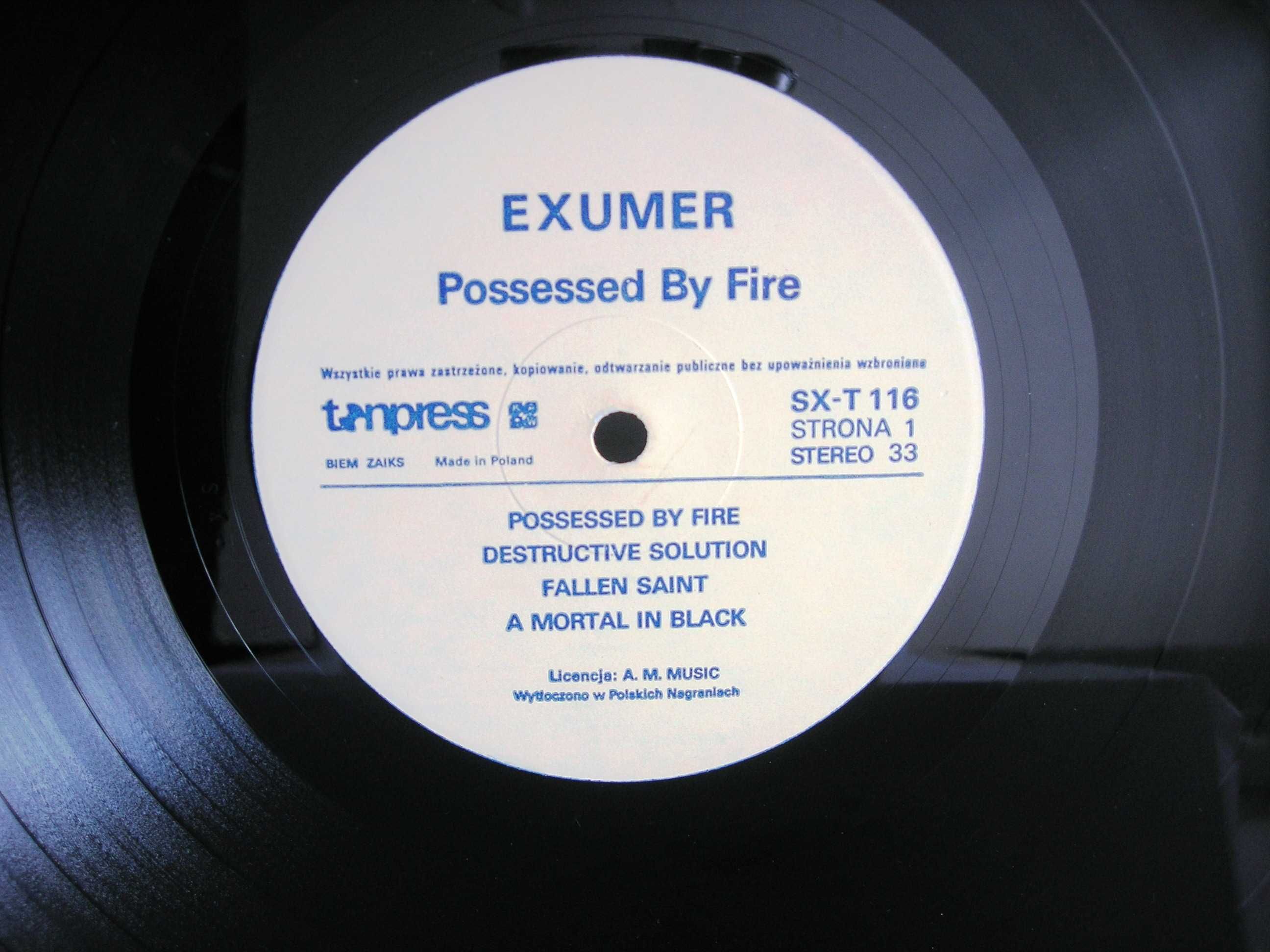 "Possessed By Fire" Exumer vinyl Tonpress 1986