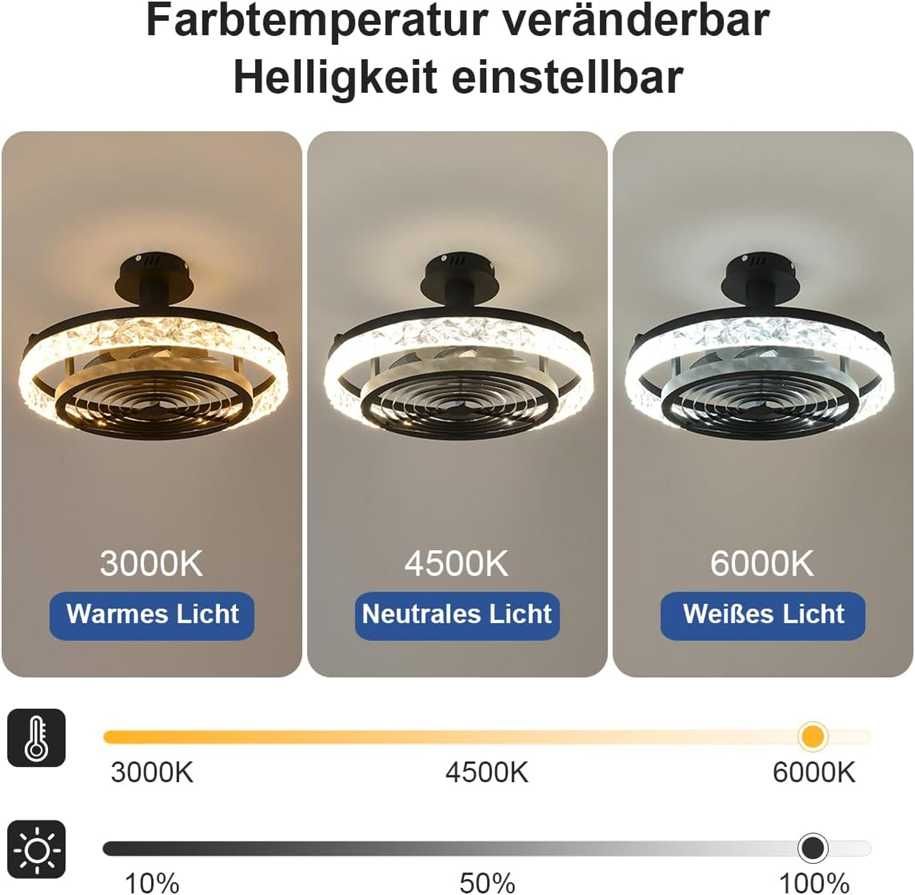 Nowy wentylator sufitowy / klimatyzator /oświetlenie /LED /50W !A1980!