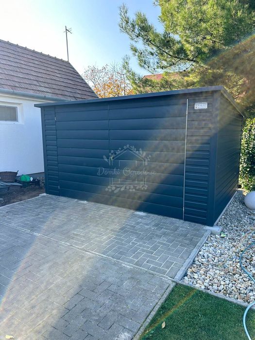 Schowek Domek ogrodowy 4x3m  Brama dwuskrzydłowa antracyt  ID782
