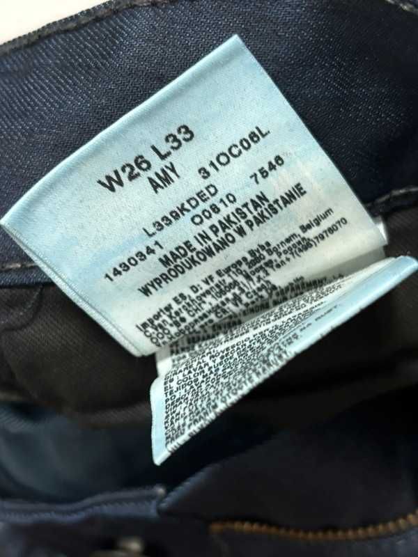 Spodnie damskie Lee Amy W26 L33 ciemne jeansy slim fit stretch modne