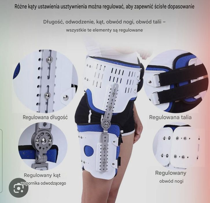 Orteza na Udo i Kolano - Wsparcie Pooperacyjne Regulowany Stabilizator