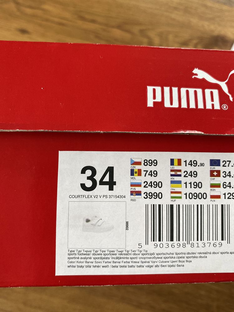 Buty białe Puma na rzepy  dla chłopaka r. 34