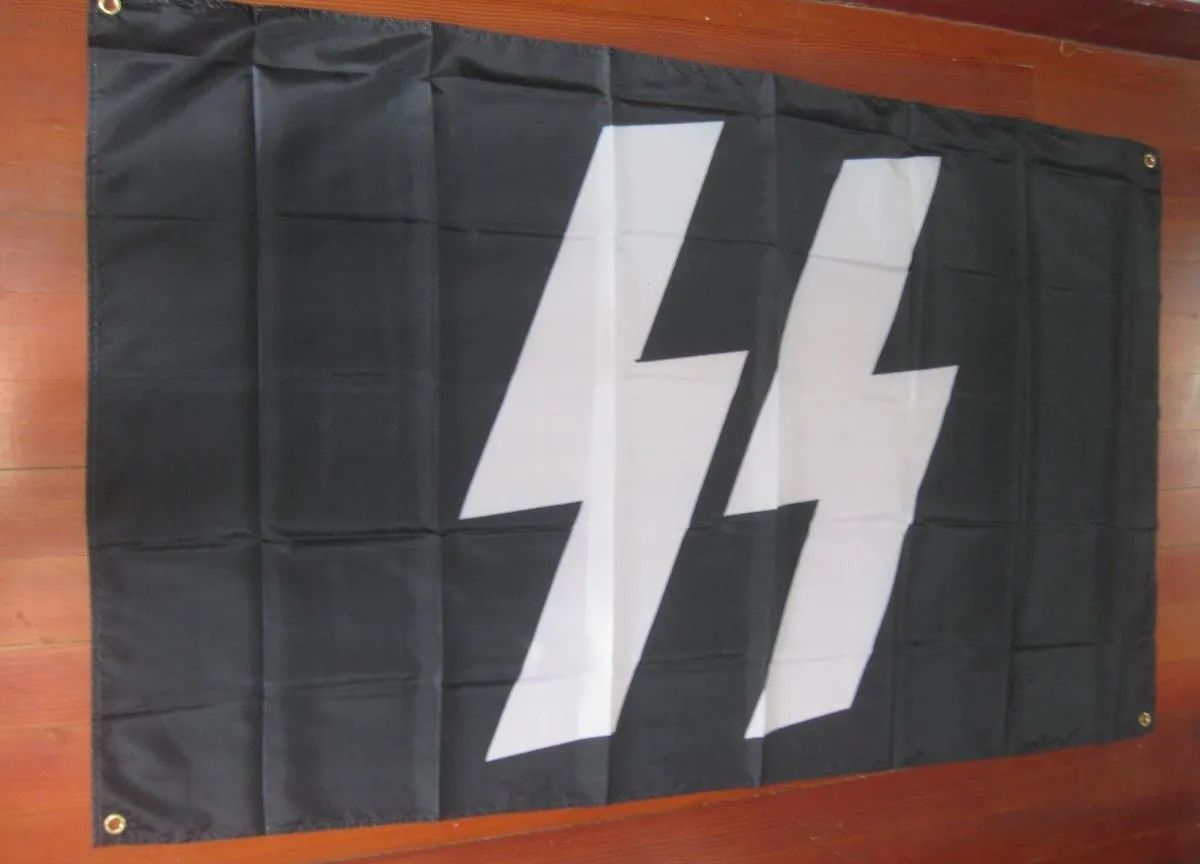 PROMOÇÃO--Bandeira NSDAP 90×60 cm,  Allgemeine SS,  Monarquia