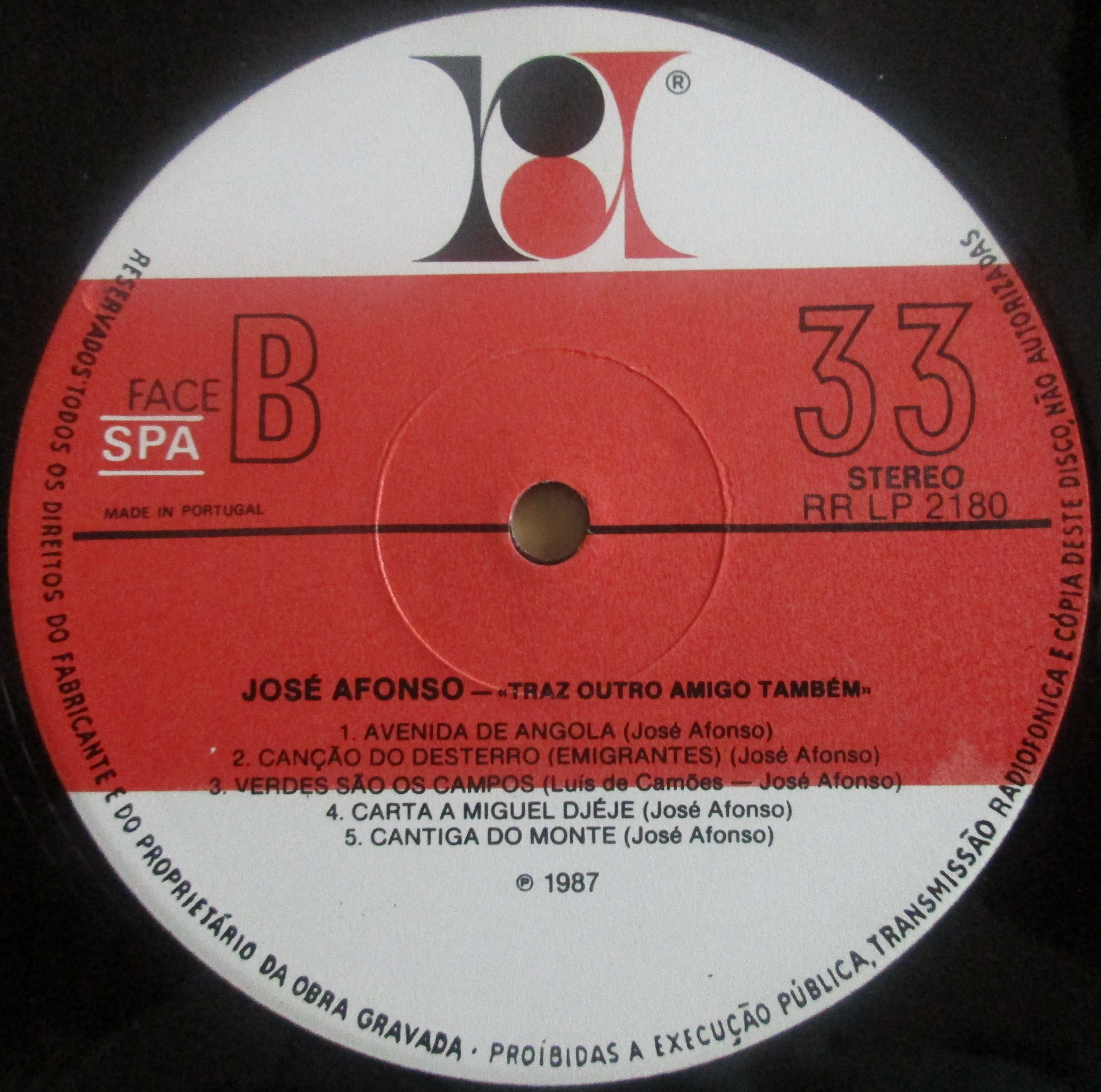 José Afonso	- - - - -		Traz Outro Amigo Também	- - - - -	LP