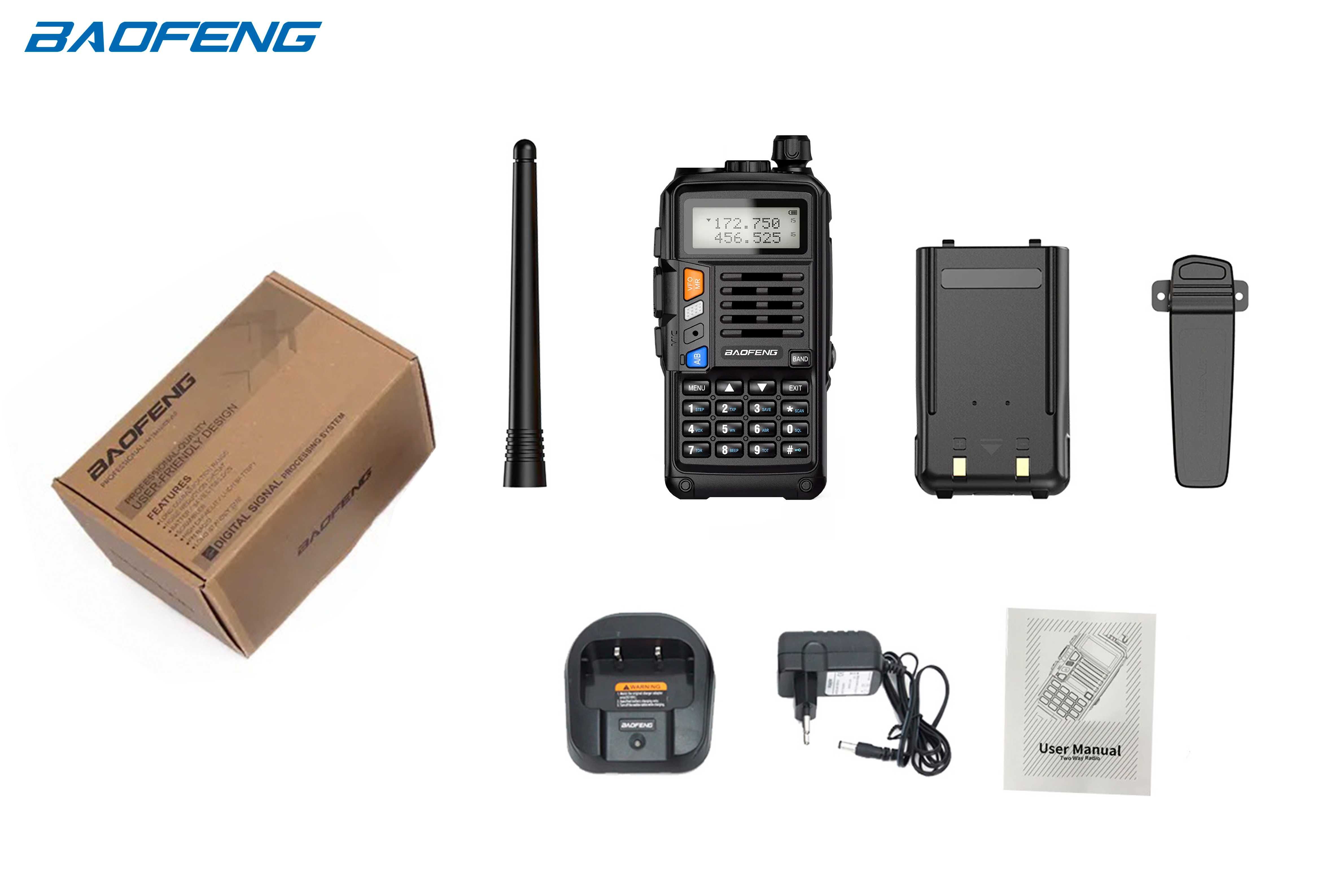 Rádio Baofeng UV-S9 Plus 10wats com carregamento USB
