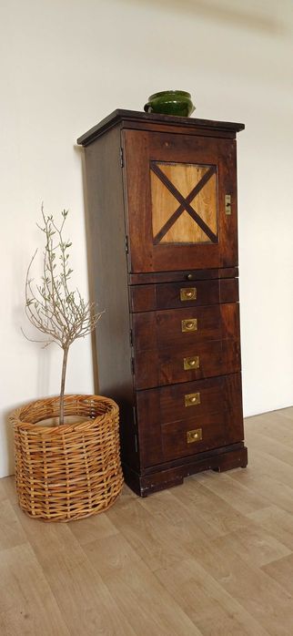 Komoda szafka kolonialna wysoka vintage wąska