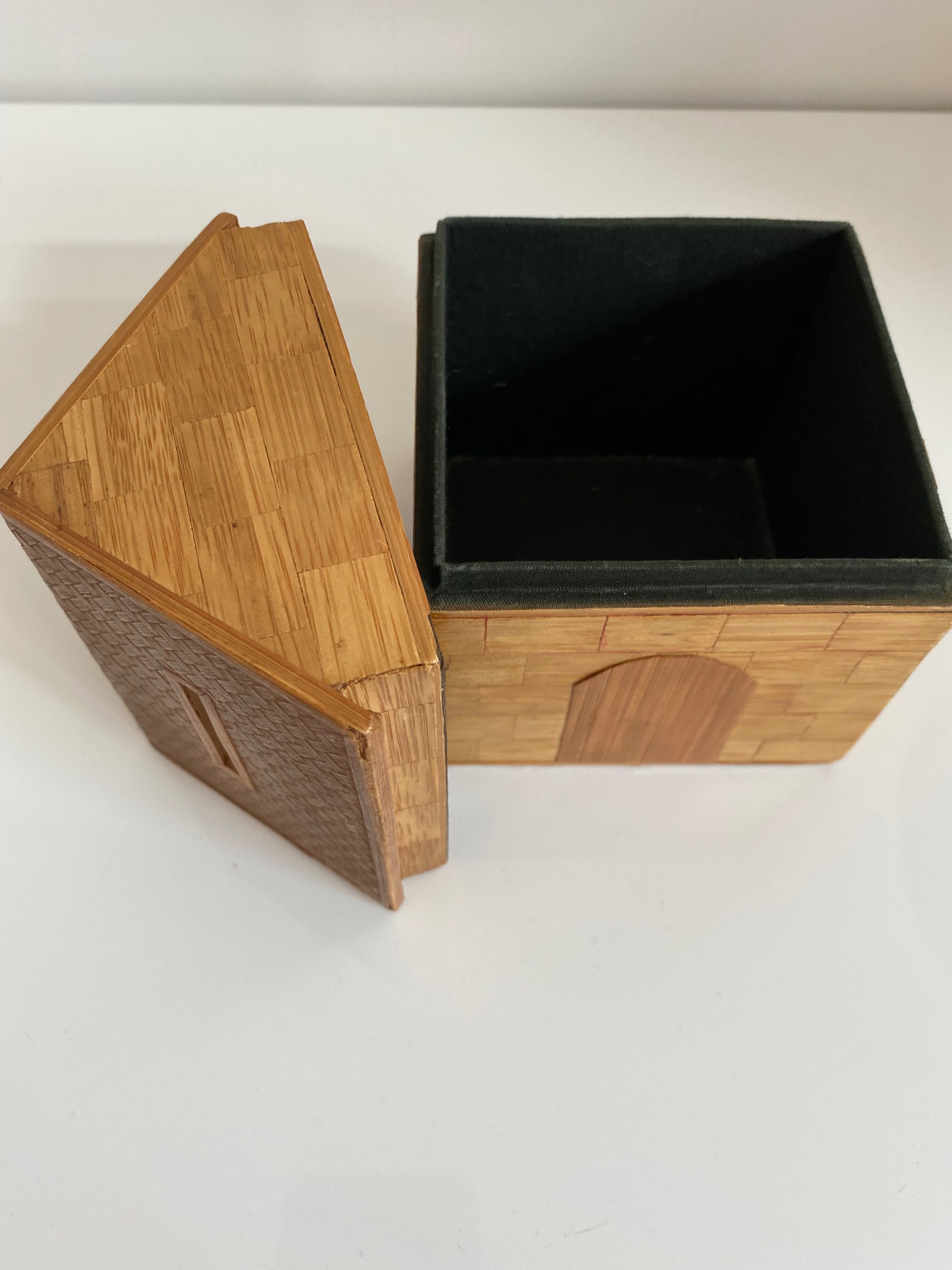 skarbonka domek pojemnik, pudełko drewniane