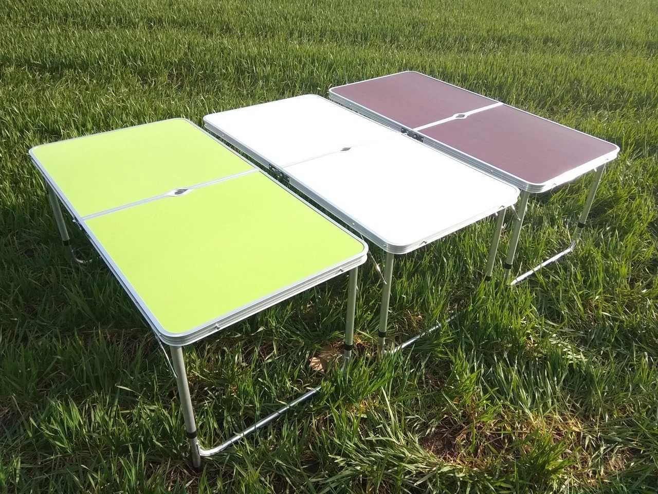 Стол для пикника раскладной усиленный + 4 стула. Прочный стол. Зеленый