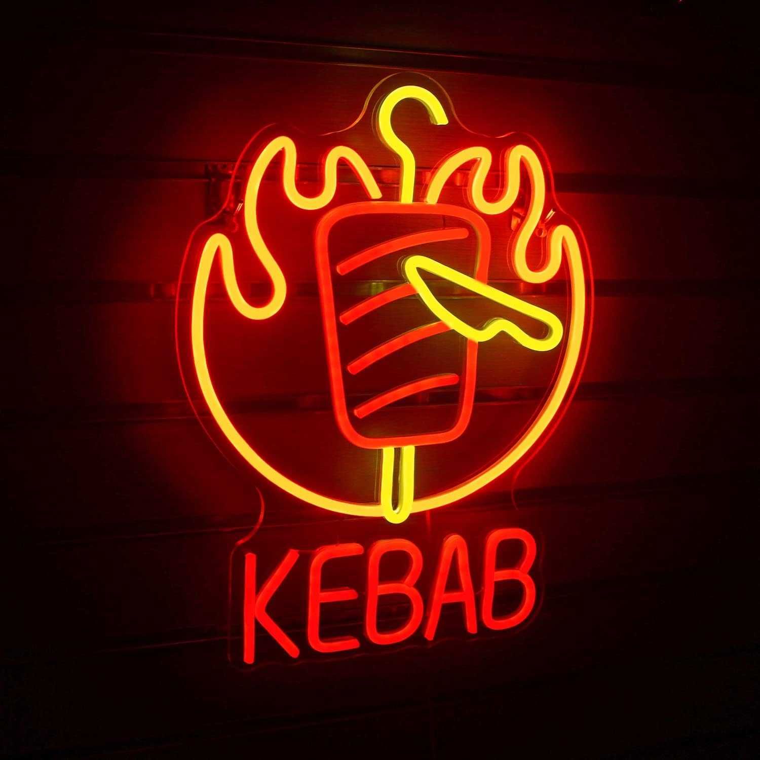 Sinal Luminoso Néon LED em Acrílico com Logo de " KEBAB "