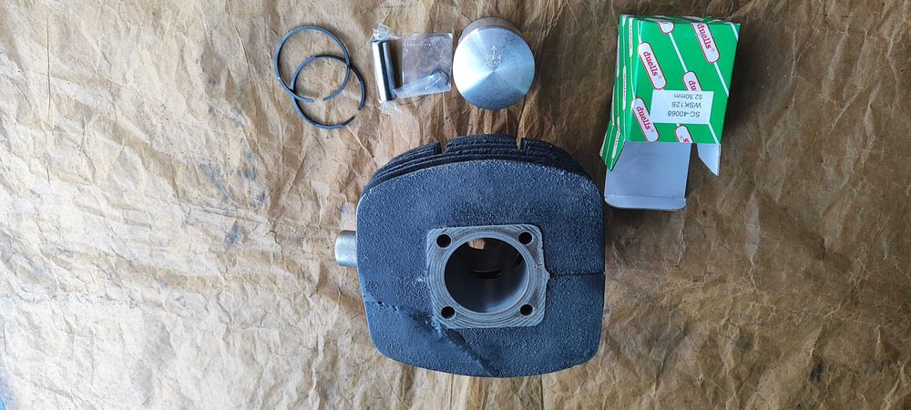Cylinder WSK 125 oryginalny po szlifie tłok DELUX po szlifie ZMD