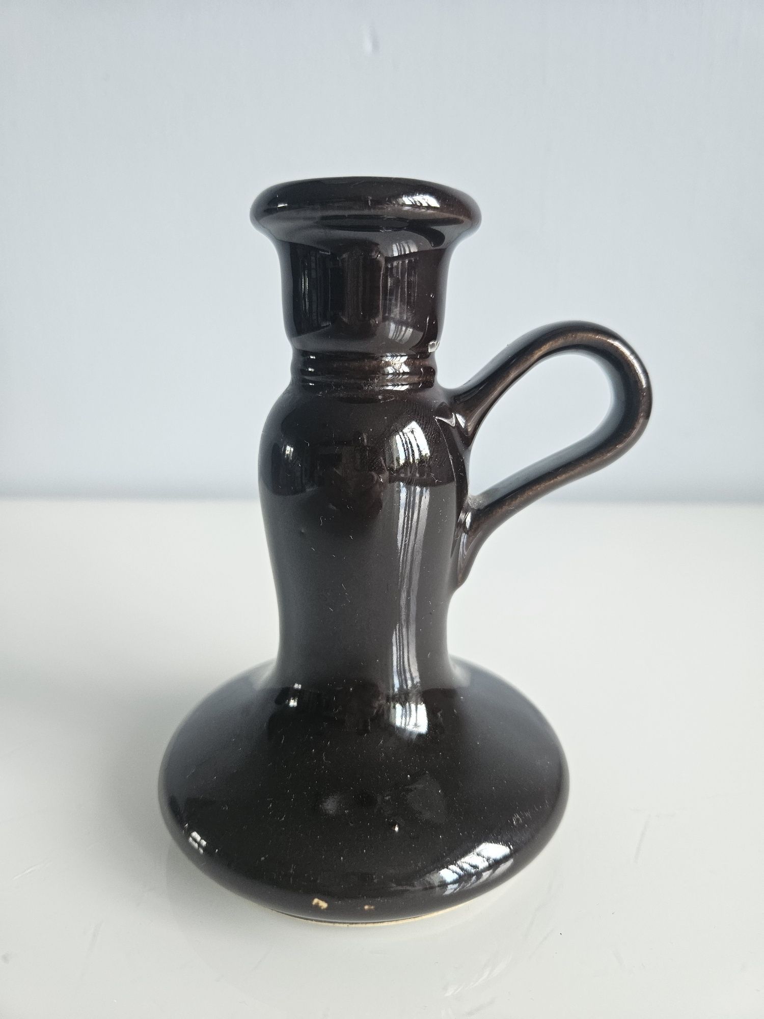 Świecznik, kaganek ceramiczny PRL vintage new look