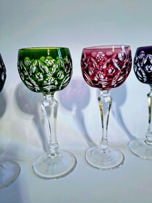 Kieliszki kryształowe Paill Putzler/ szkło kolorowe