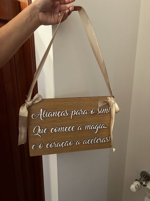 placa aliancas casamento