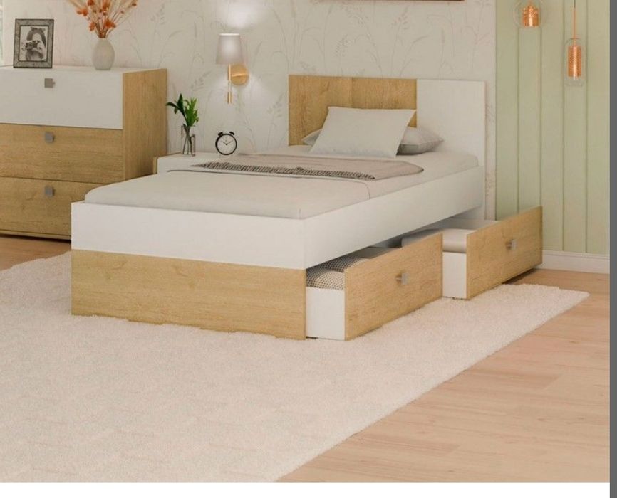 Cama de solteiro com gavetas