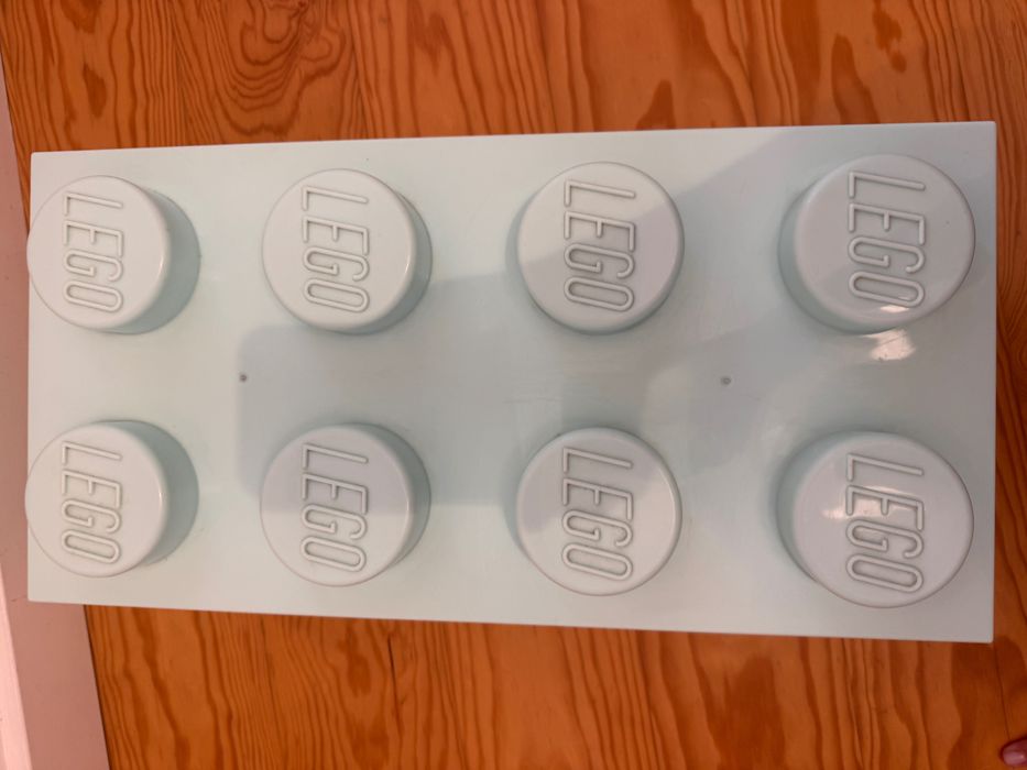 Caixa para guardar LEGO verde agua