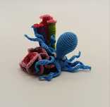 Coral reef com polvo em crochet miniatura dollhouse