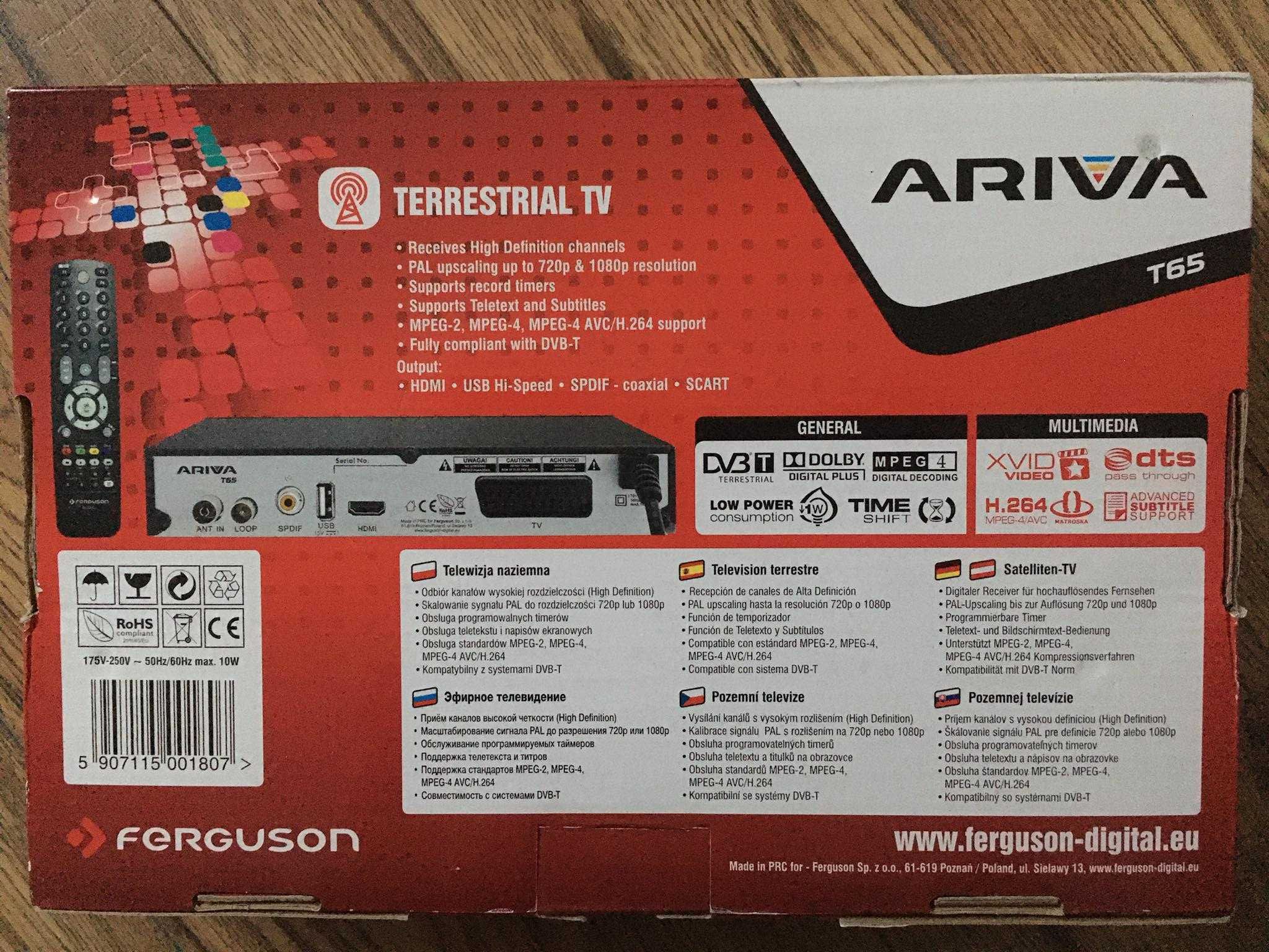 Dekoder do TV naziemnej DVB-T - Ferguson ARIVA T65