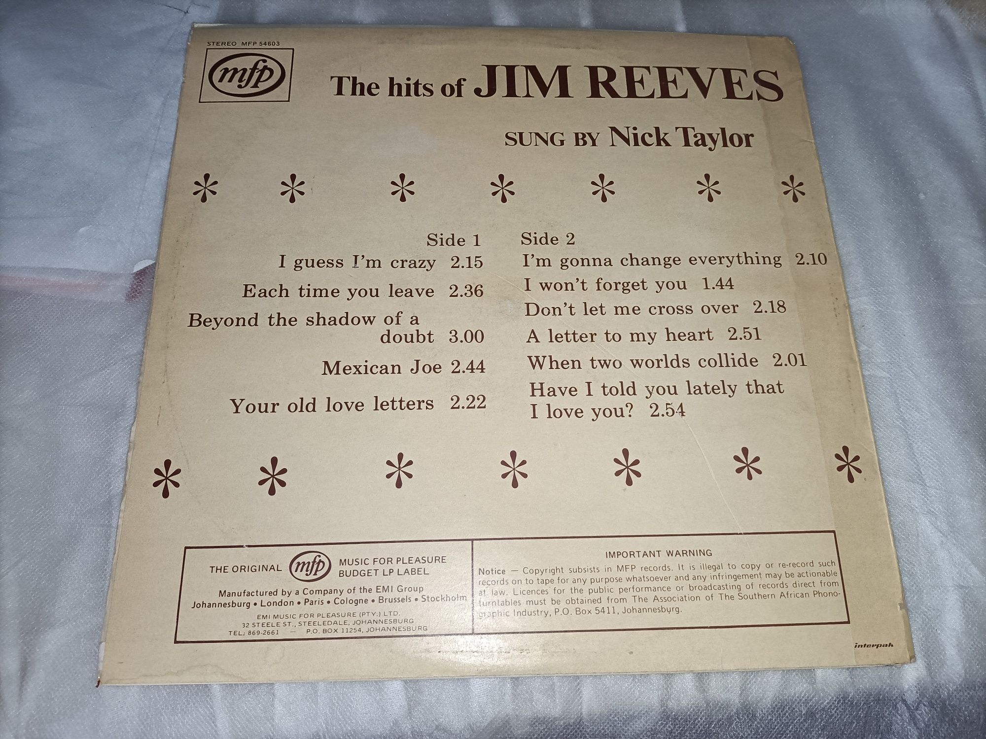 The Hits of Jim Reeves_vinil