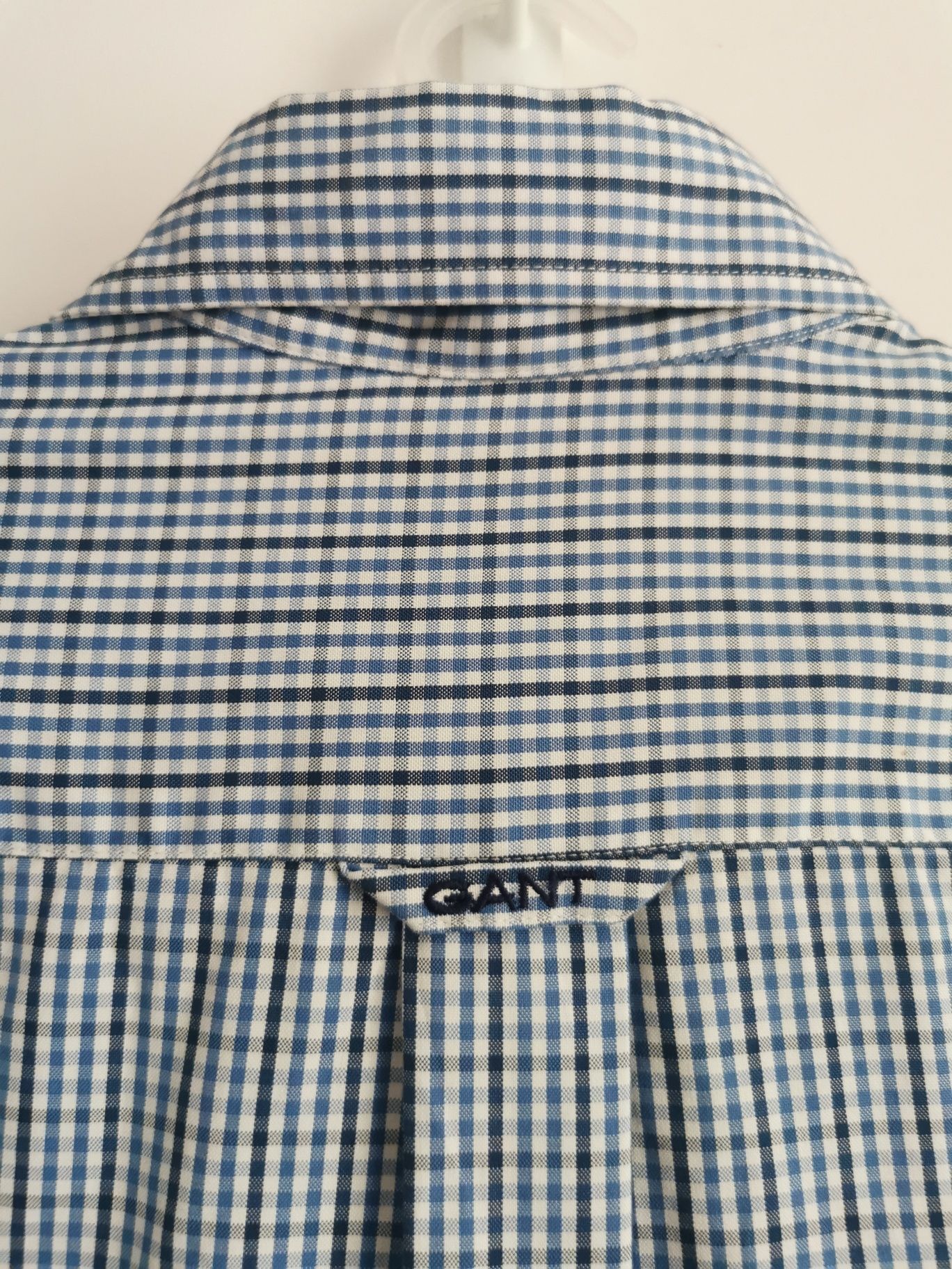 Gant koszula w kratkę męska logowana bawełniana L/XL