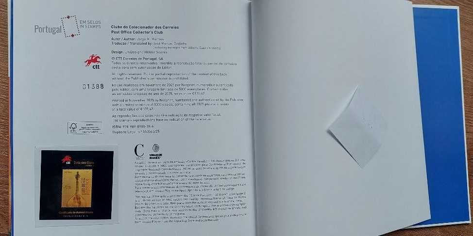 PORTUGAL EM SELOS 2025 - livro CTT sem selos + prova e selo ouro