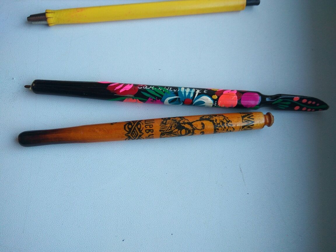 Деревянная ручка ручка СССР раритет с изображением Т.Г.Шевченко