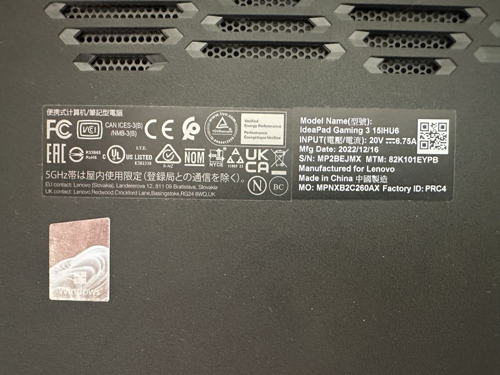 Laptop IdeaPad Gamin 3