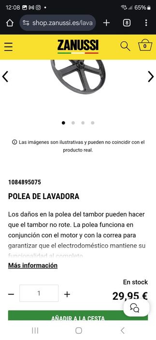 Vendo todas estas partes de lavadora zanussi