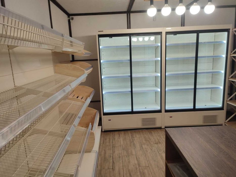 Морозильные лари. Холодильные витрины. Торговые стеллажи. Кассы ДСП