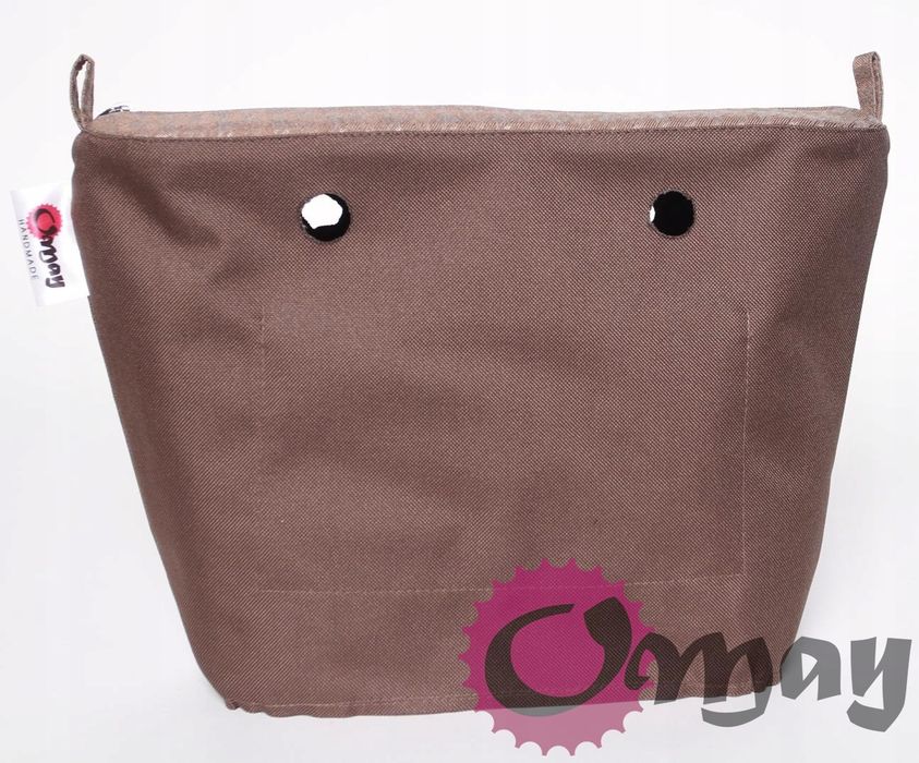 BRĄZOWA PEPITKA organizer OBAG MINI +OPASKA wkład 2 kieszenie OMAY