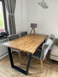 Stół drewniany LOFT stalowe nogi bardzo solidny 180 x 90 lity dąb