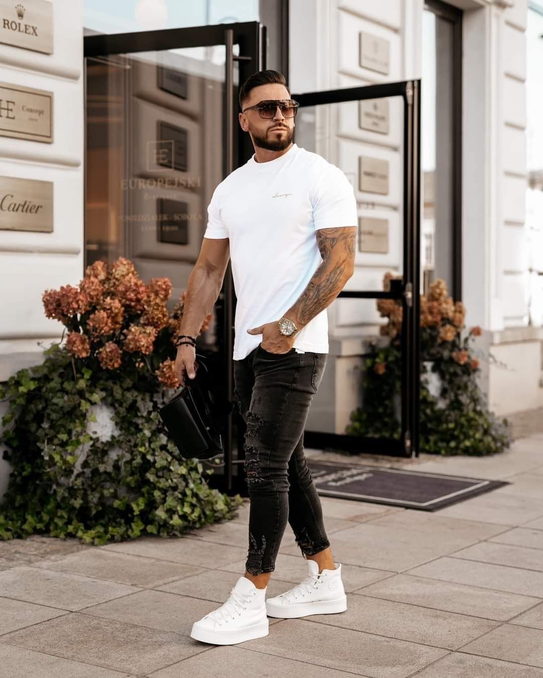 T-shirt męski Olavoga Blush M XL biały