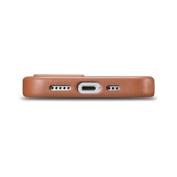 iCarer Case Leather pokrowiec etui z naturalnej skóry do iPhone 14 Plu